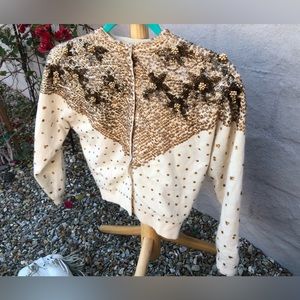 Vintage 1950s beaded and sequin cardigan